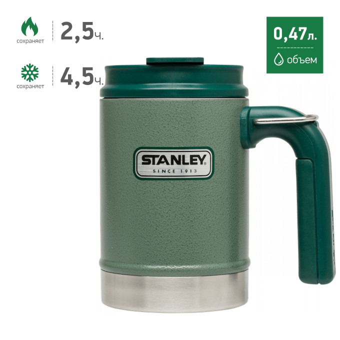 Термокружка Stanley Classic 0,47 л, зелёная (10-01693-003)