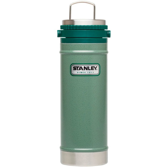 Термокружка Stanley Classic 0,47 л с кофе-прессом (10-01855-003), зелёная